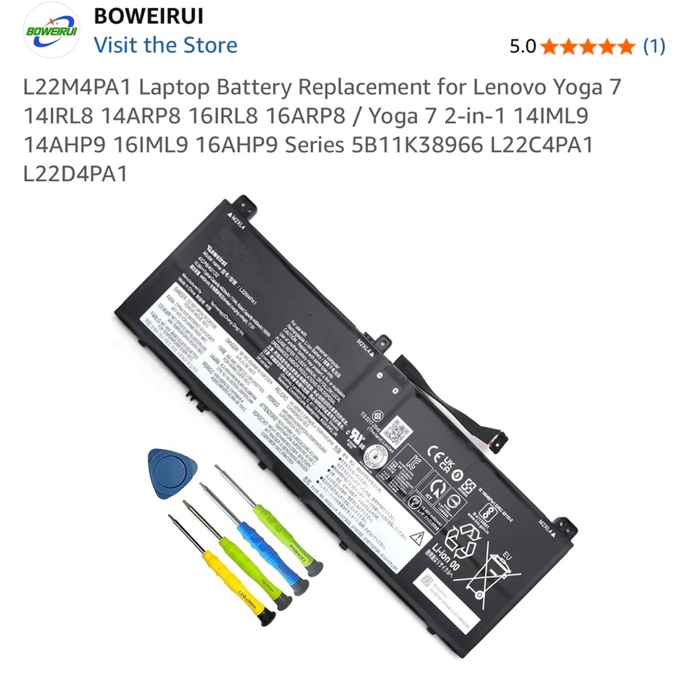 Boweirui replacement battery for Lenovo Yoga